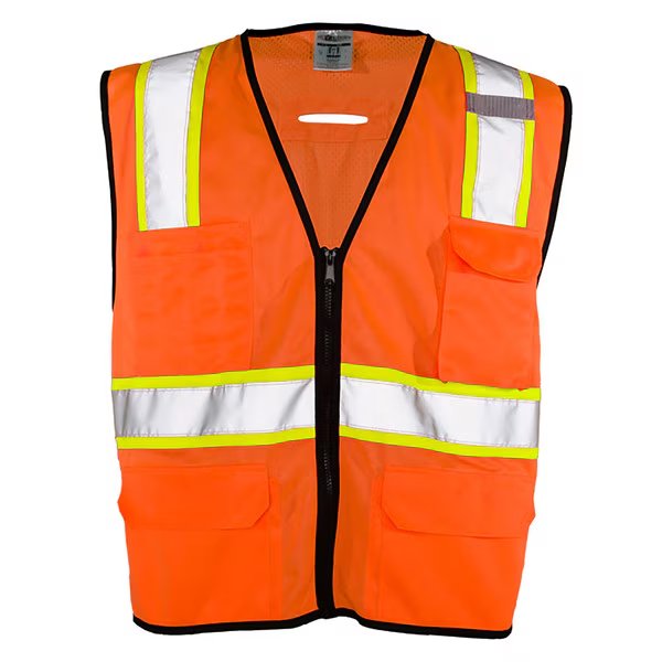 S-M, Orange 6 Pocket Contrast Vest, Kishigo, Mfr#: 1581-S-M